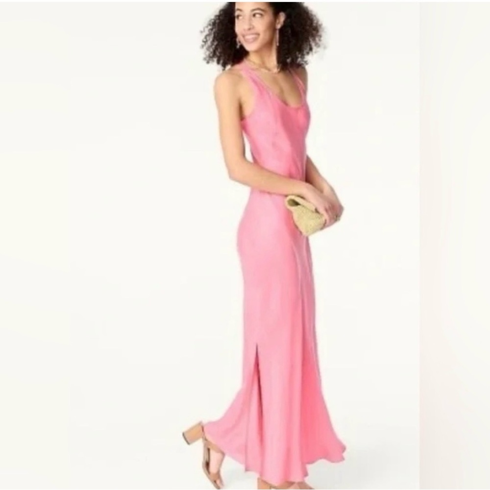 J. Crew Hot Pink Racerback Maxi Dress